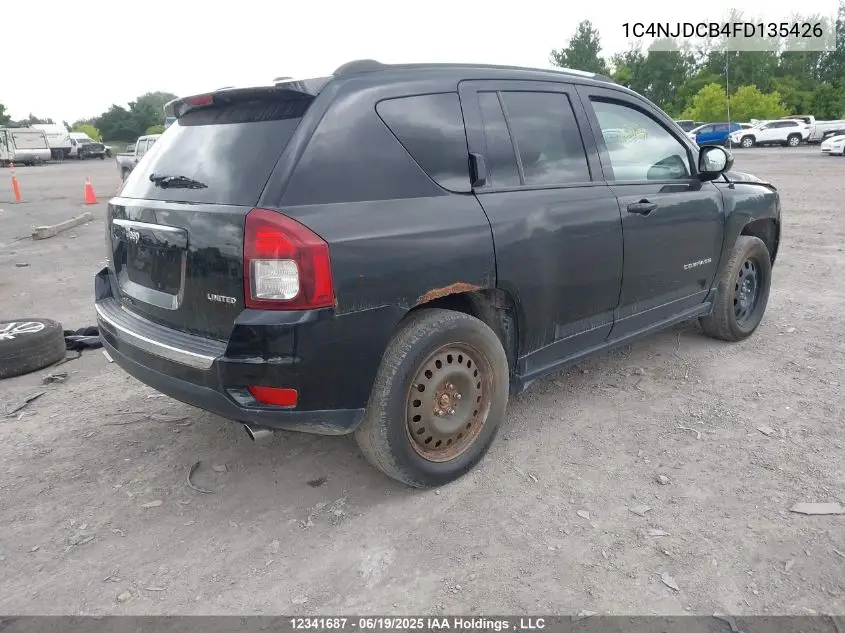 2015 Jeep Compass Limited VIN: 1C4NJDCB4FD135426 Lot: 12341687