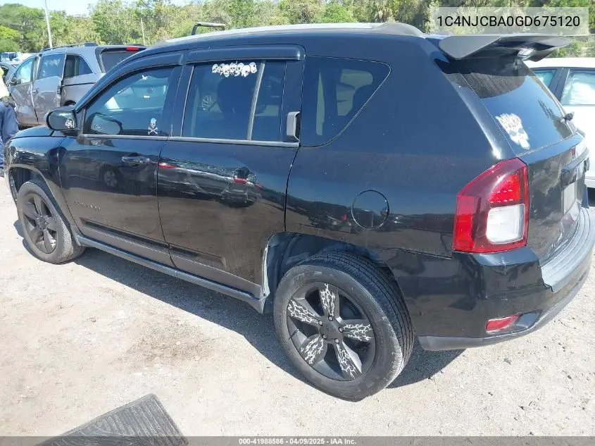 2016 Jeep Compass Sport VIN: 1C4NJCBA0GD675120 Lot: 41988586