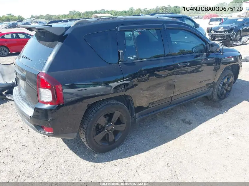 2016 Jeep Compass Sport VIN: 1C4NJCBA0GD675120 Lot: 41988586