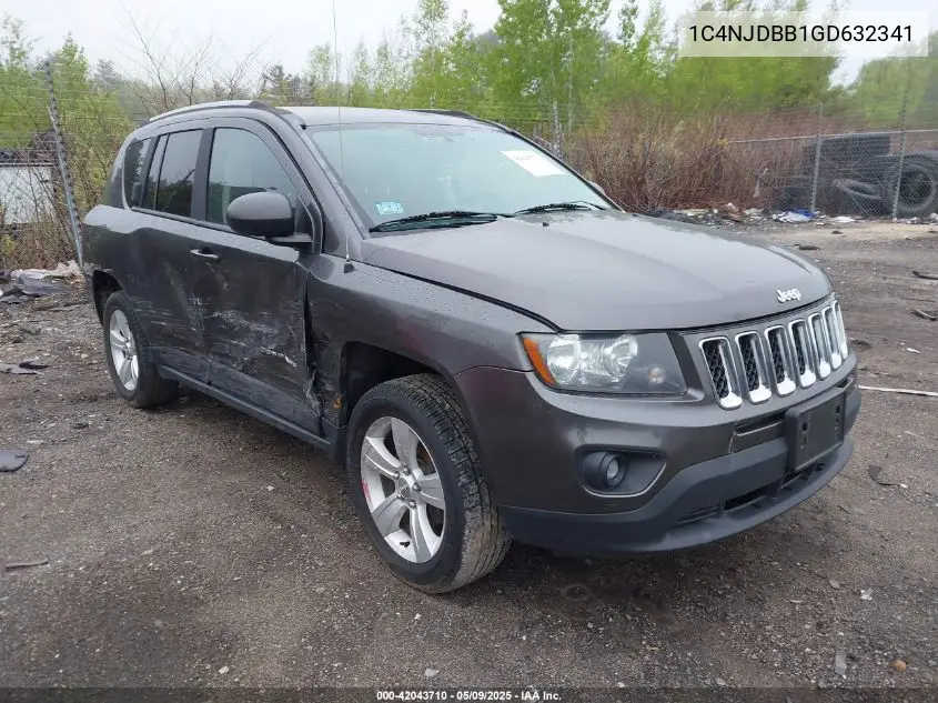2016 Jeep Compass Sport VIN: 1C4NJDBB1GD632341 Lot: 42043710