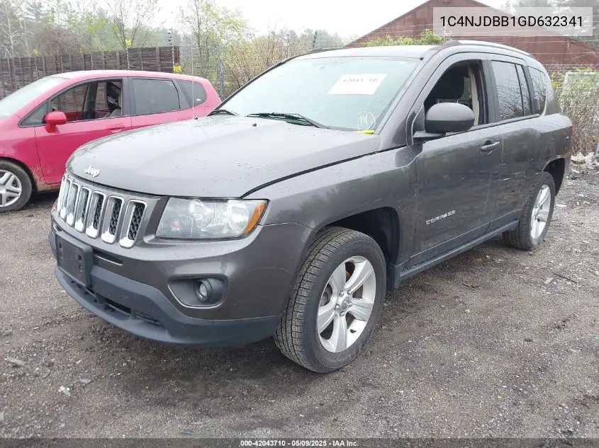 2016 Jeep Compass Sport VIN: 1C4NJDBB1GD632341 Lot: 42043710