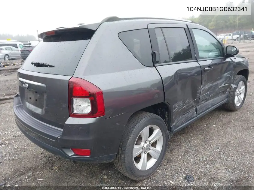 2016 Jeep Compass Sport VIN: 1C4NJDBB1GD632341 Lot: 42043710