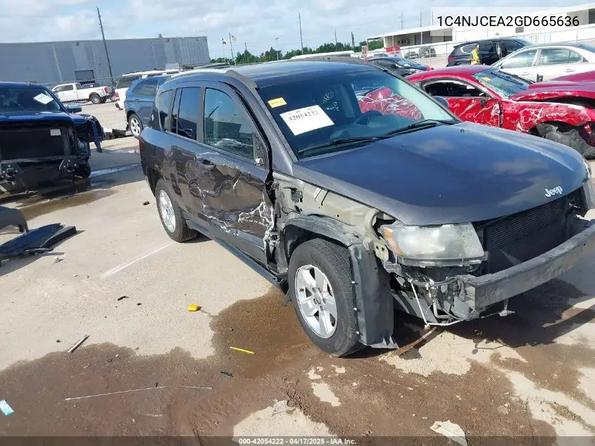 2016 Jeep Compass Latitude VIN: 1C4NJCEA2GD665636 Lot: 42054222