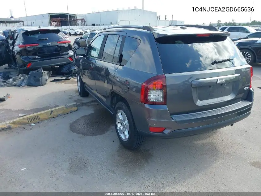 2016 Jeep Compass Latitude VIN: 1C4NJCEA2GD665636 Lot: 42054222