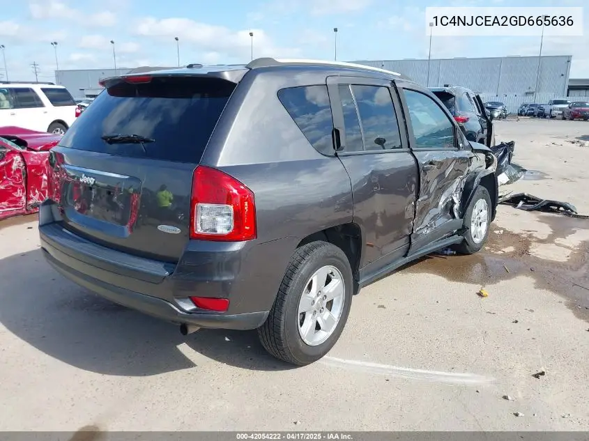 2016 Jeep Compass Latitude VIN: 1C4NJCEA2GD665636 Lot: 42054222
