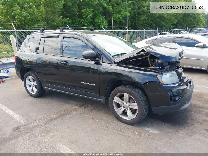 2016 Jeep Compass Sport VIN: 1C4NJCBA2GD715553 Lot: 42205109