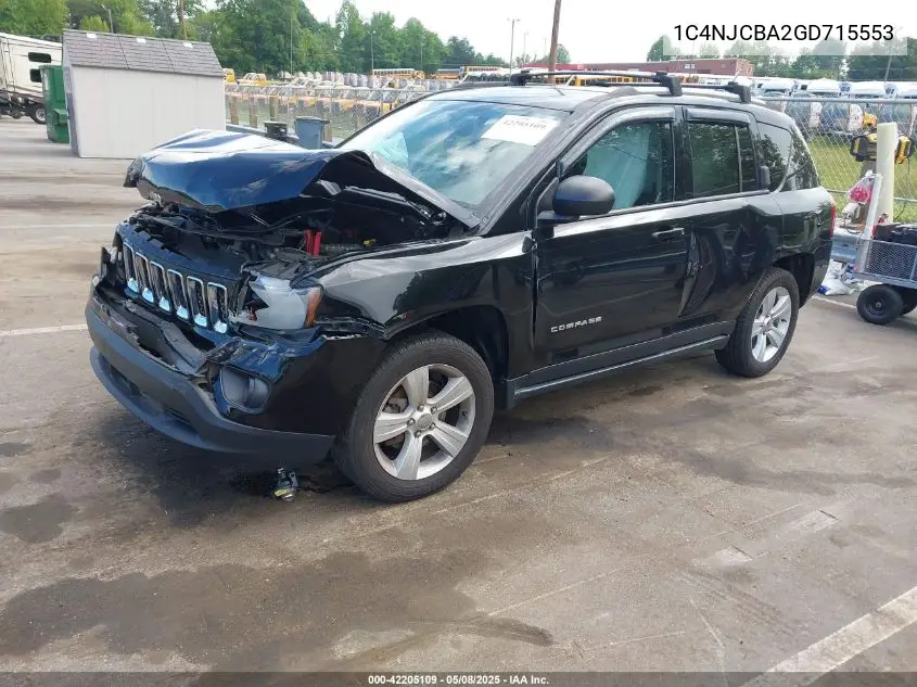 2016 Jeep Compass Sport VIN: 1C4NJCBA2GD715553 Lot: 42205109