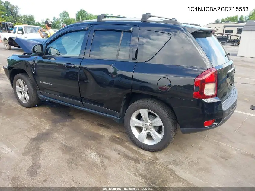 2016 Jeep Compass Sport VIN: 1C4NJCBA2GD715553 Lot: 42205109
