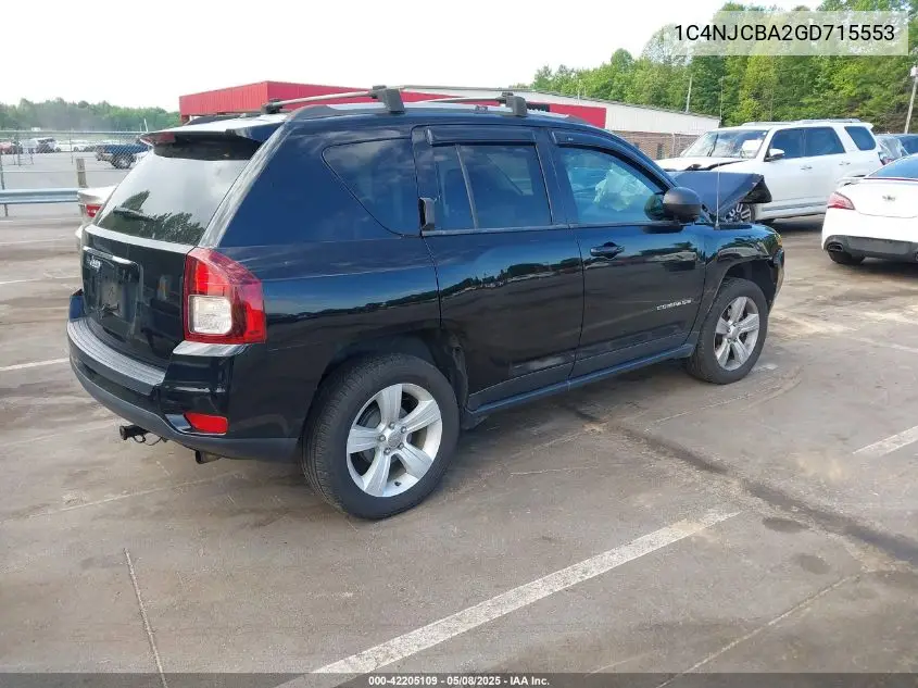 2016 Jeep Compass Sport VIN: 1C4NJCBA2GD715553 Lot: 42205109