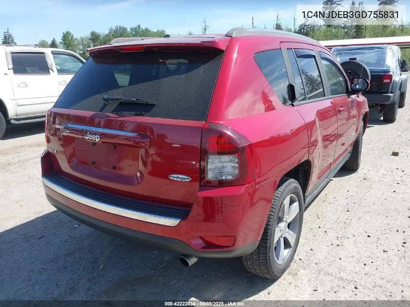 2016 Jeep Compass High Altitude Edition VIN: 1C4NJDEB3GD755831 Lot: 42222434