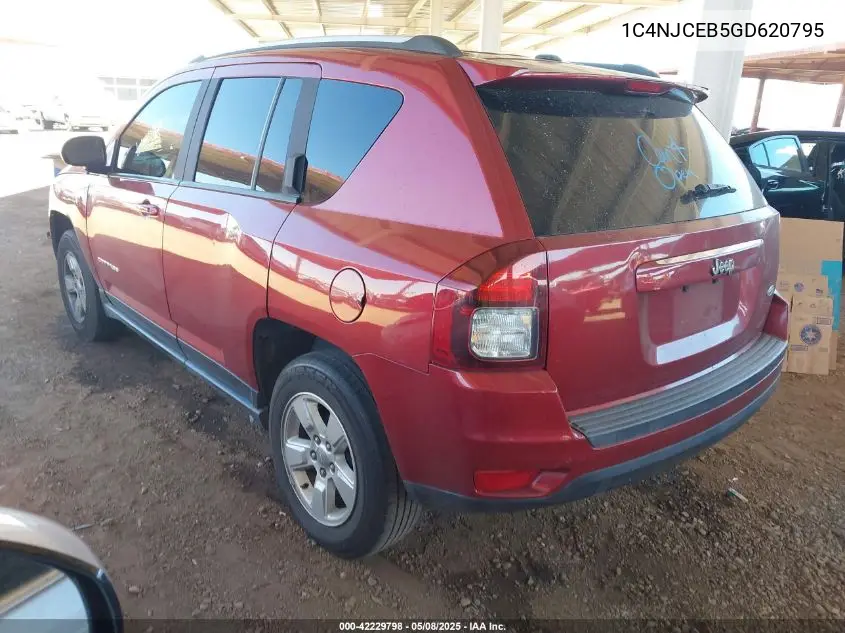 2016 Jeep Compass Latitude VIN: 1C4NJCEB5GD620795 Lot: 42229798