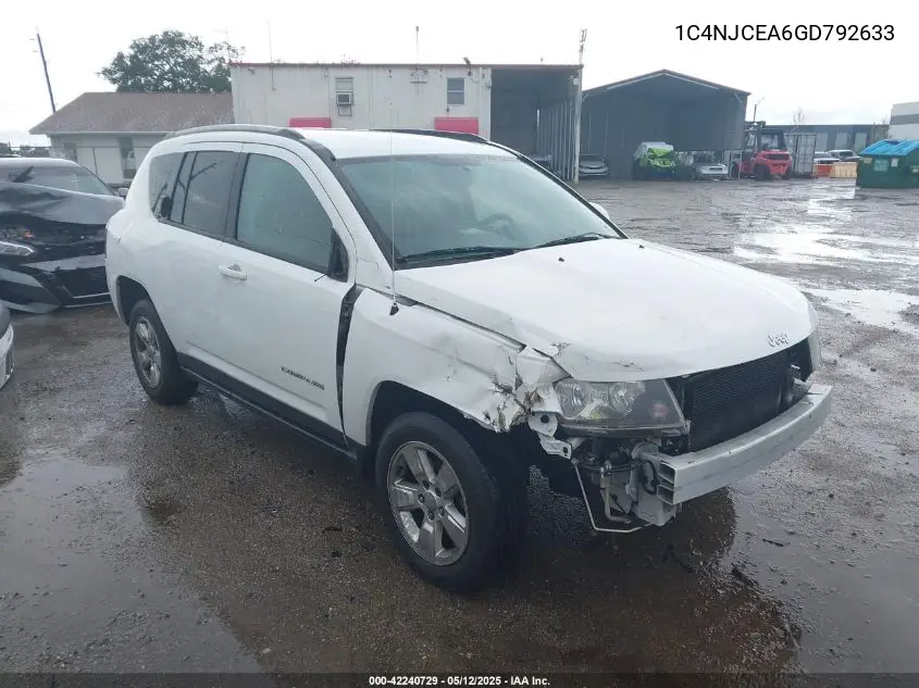 2016 Jeep Compass Latitude VIN: 1C4NJCEA6GD792633 Lot: 42240729