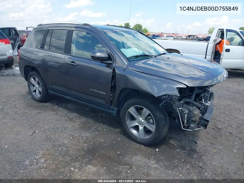2016 Jeep Compass High Altitude Edition VIN: 1C4NJDEB0GD755849 Lot: 42242658