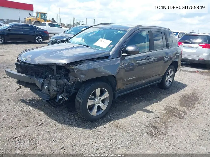 2016 Jeep Compass High Altitude Edition VIN: 1C4NJDEB0GD755849 Lot: 42242658