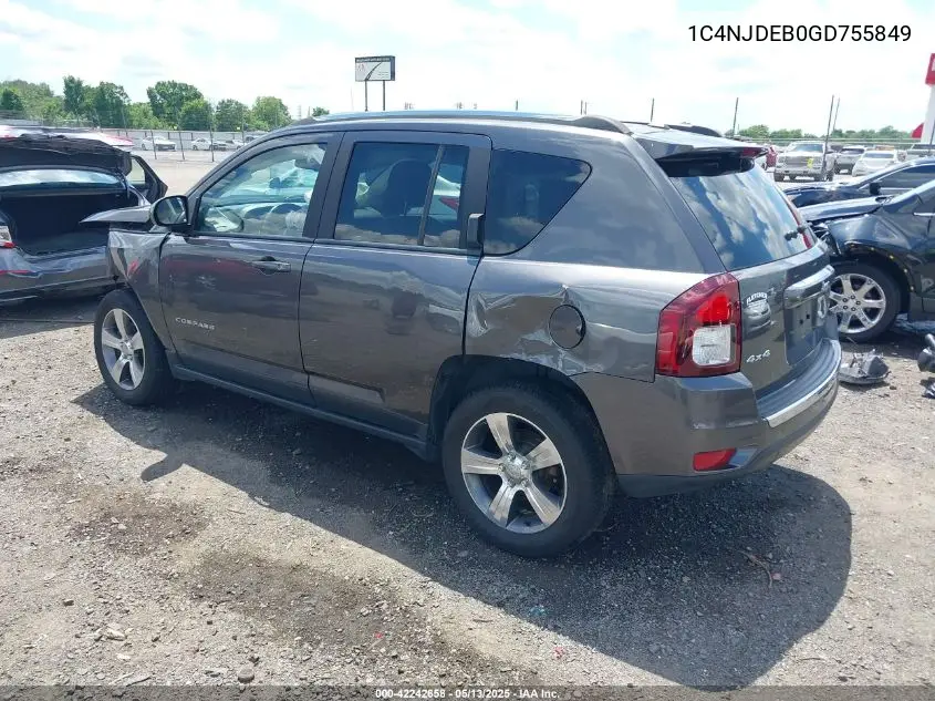 2016 Jeep Compass High Altitude Edition VIN: 1C4NJDEB0GD755849 Lot: 42242658