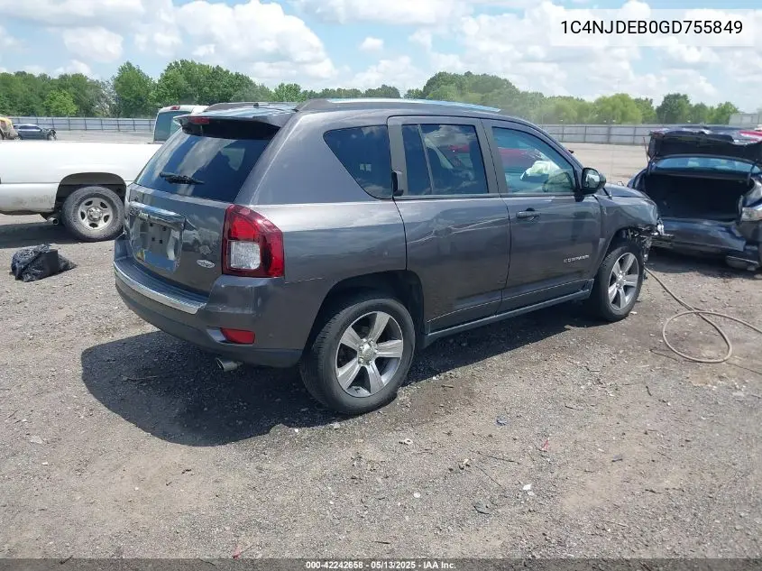 2016 Jeep Compass High Altitude Edition VIN: 1C4NJDEB0GD755849 Lot: 42242658