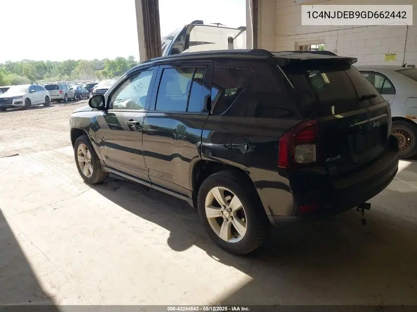 2016 Jeep Compass Latitude VIN: 1C4NJDEB9GD662442 Lot: 42244543