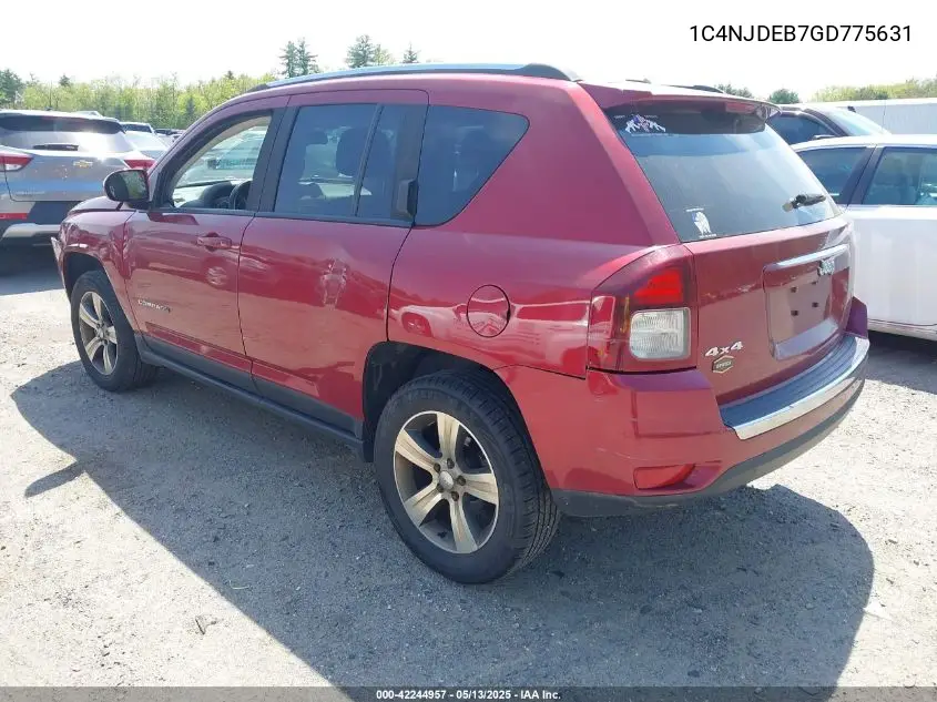 2016 Jeep Compass High Altitude Edition VIN: 1C4NJDEB7GD775631 Lot: 42244957