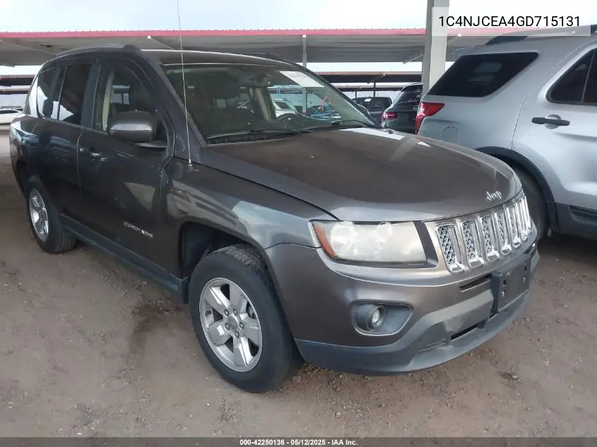2016 Jeep Compass Latitude VIN: 1C4NJCEA4GD715131 Lot: 42250136
