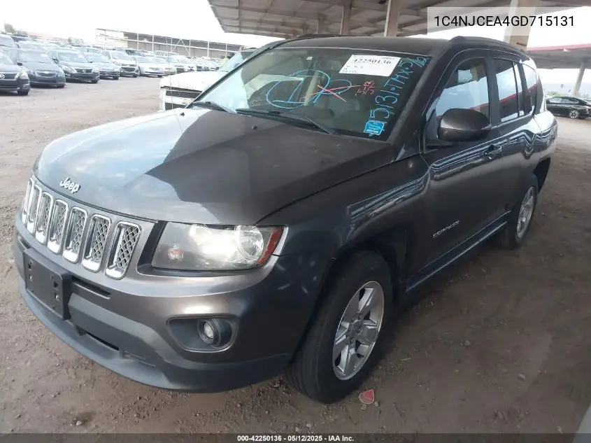 2016 Jeep Compass Latitude VIN: 1C4NJCEA4GD715131 Lot: 42250136