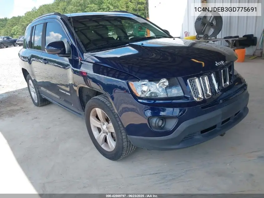 2016 Jeep Compass Latitude VIN: 1C4NJDEB3GD775691 Lot: 42569797