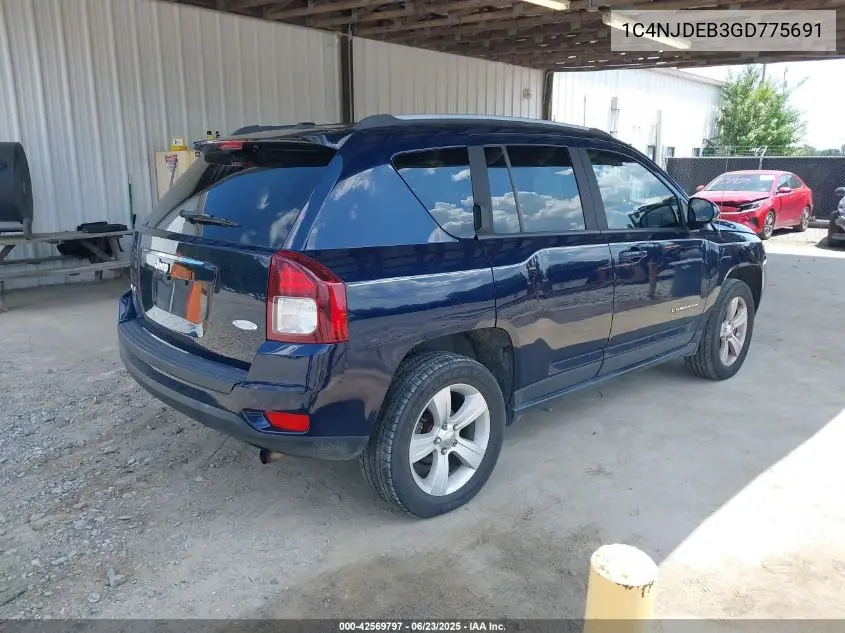 2016 Jeep Compass Latitude VIN: 1C4NJDEB3GD775691 Lot: 42569797