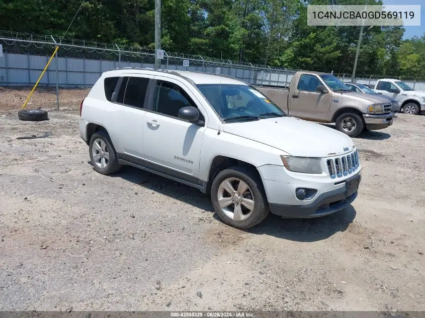 2016 Jeep Compass Sport VIN: 1C4NJCBA0GD569119 Lot: 42585329