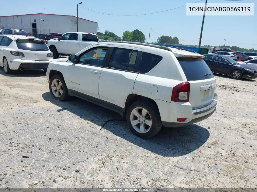 2016 Jeep Compass Sport VIN: 1C4NJCBA0GD569119 Lot: 42585329