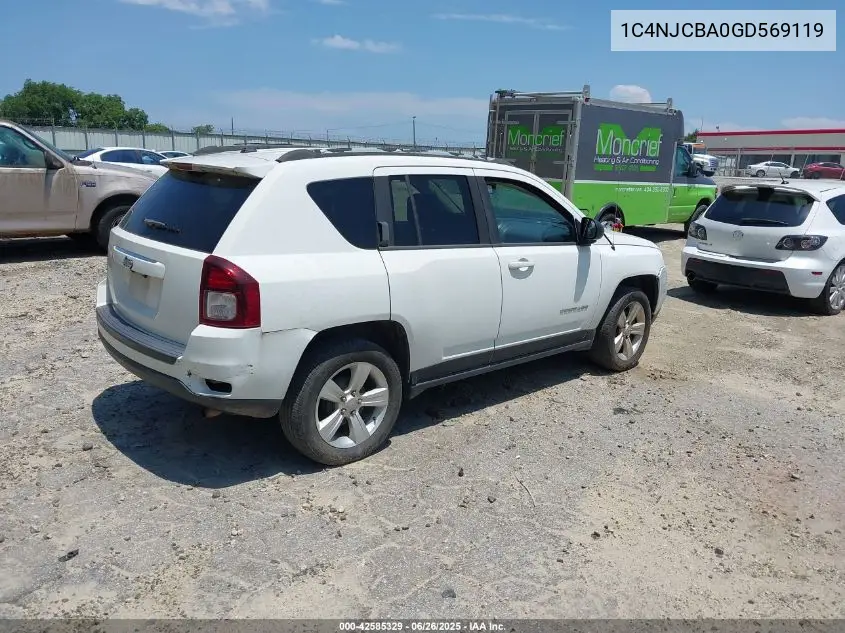 2016 Jeep Compass Sport VIN: 1C4NJCBA0GD569119 Lot: 42585329