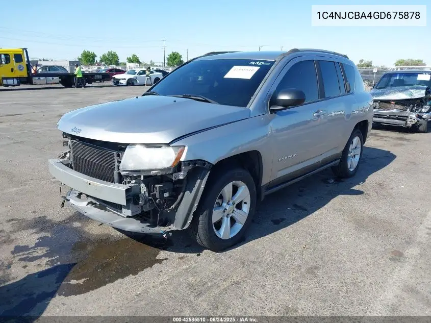 2016 Jeep Compass Sport VIN: 1C4NJCBA4GD675878 Lot: 42585510