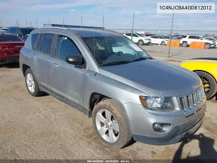 2016 Jeep Compass Sport VIN: 1C4NJCBA4GD812012 Lot: 42592905