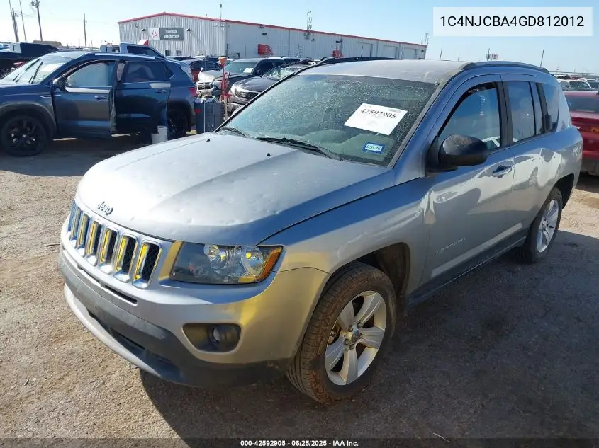 2016 Jeep Compass Sport VIN: 1C4NJCBA4GD812012 Lot: 42592905