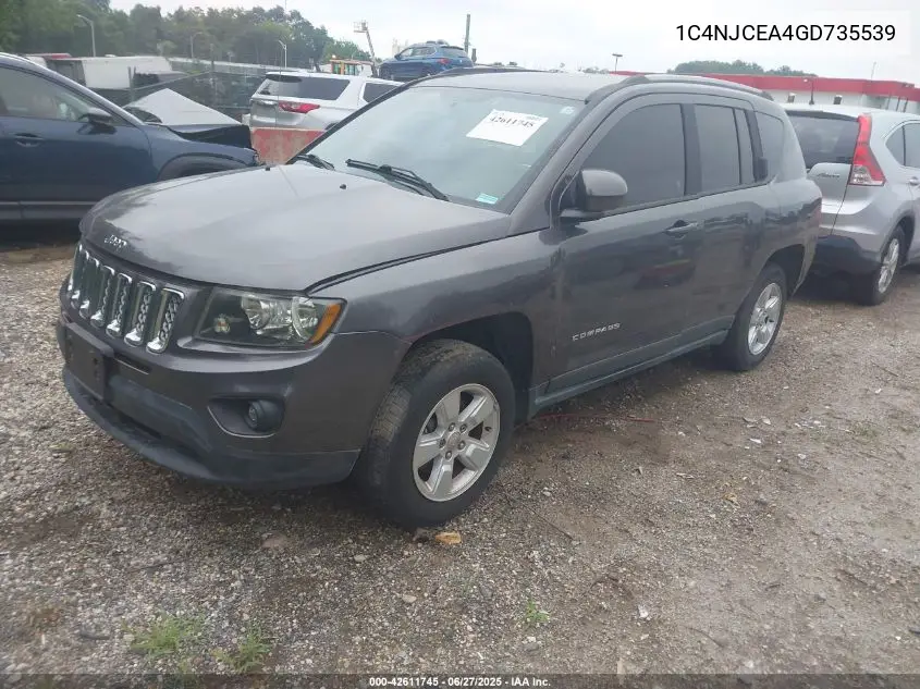 2016 Jeep Compass Latitude VIN: 1C4NJCEA4GD735539 Lot: 42611745