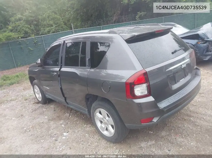 2016 Jeep Compass Latitude VIN: 1C4NJCEA4GD735539 Lot: 42611745