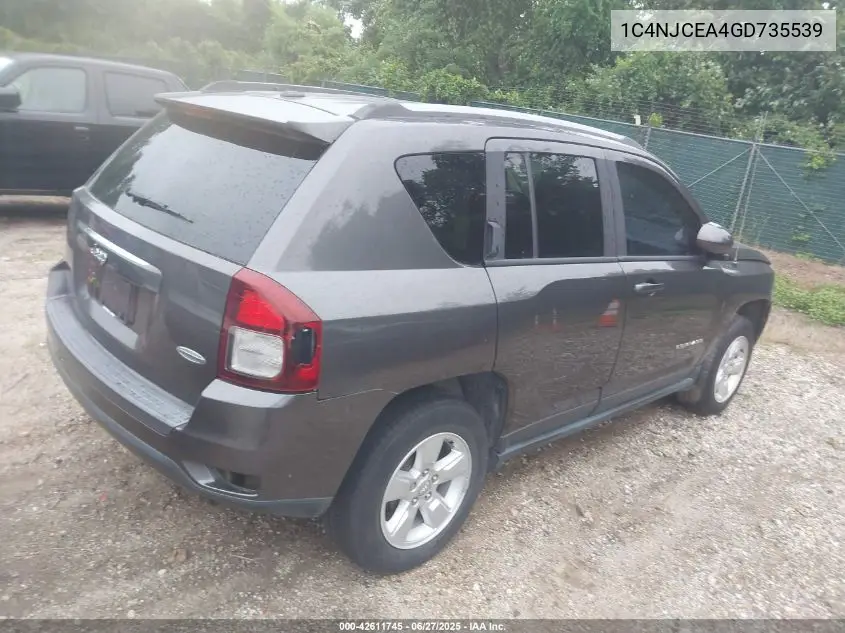 2016 Jeep Compass Latitude VIN: 1C4NJCEA4GD735539 Lot: 42611745