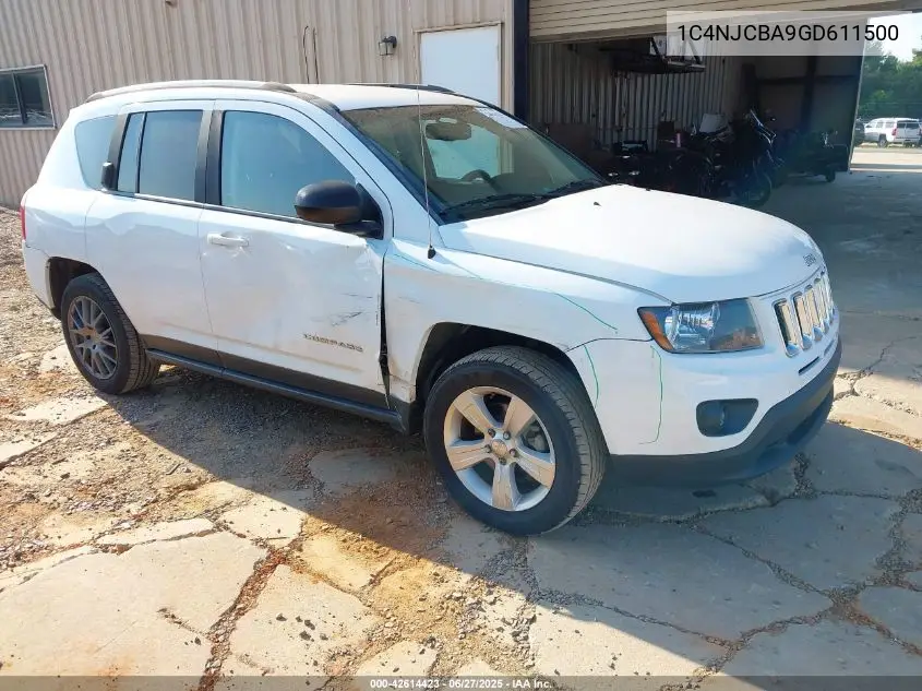 2016 Jeep Compass Sport VIN: 1C4NJCBA9GD611500 Lot: 42614423