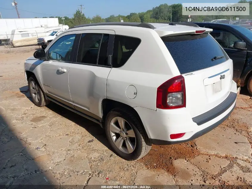 2016 Jeep Compass Sport VIN: 1C4NJCBA9GD611500 Lot: 42614423