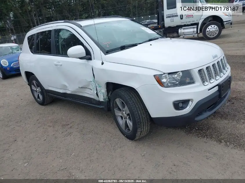 2017 Jeep Compass High Altitude 4X4 VIN: 1C4NJDEB7HD178187 Lot: 42262793