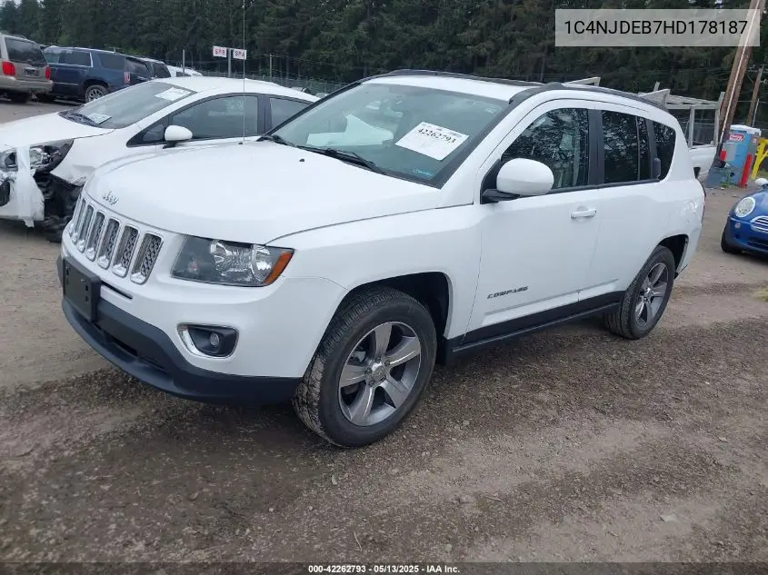 2017 Jeep Compass High Altitude 4X4 VIN: 1C4NJDEB7HD178187 Lot: 42262793
