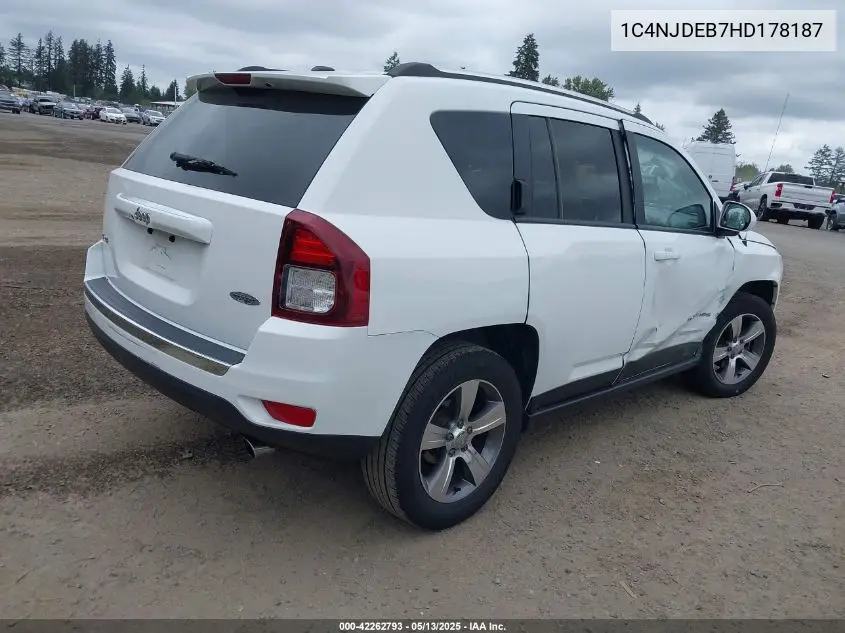 2017 Jeep Compass High Altitude 4X4 VIN: 1C4NJDEB7HD178187 Lot: 42262793