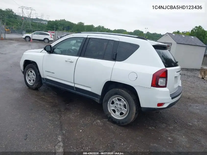 2017 Jeep Compass Sport Fwd VIN: 1C4NJCBA5HD123436 Lot: 42622235