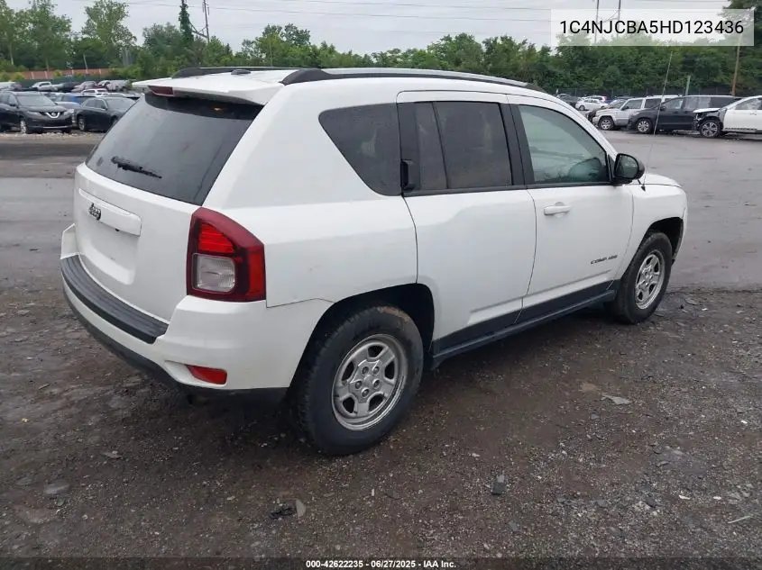 2017 Jeep Compass Sport Fwd VIN: 1C4NJCBA5HD123436 Lot: 42622235