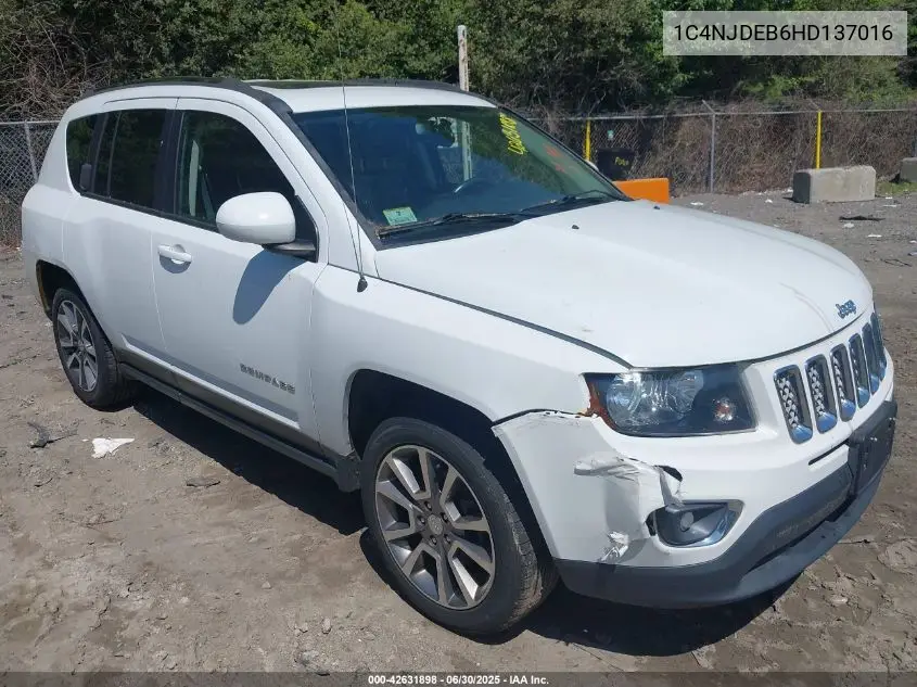 2017 Jeep Compass High Altitude 4X4 VIN: 1C4NJDEB6HD137016 Lot: 42631898