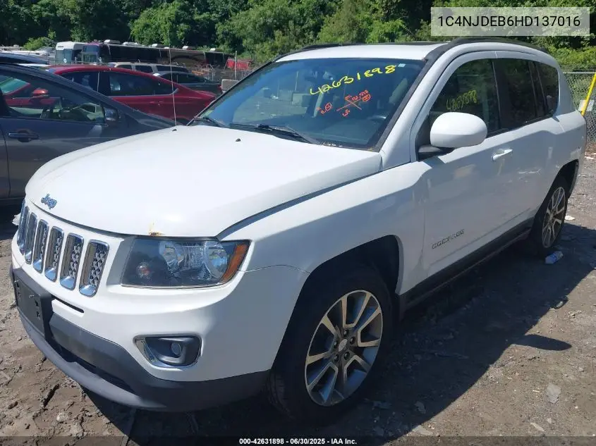 2017 Jeep Compass High Altitude 4X4 VIN: 1C4NJDEB6HD137016 Lot: 42631898