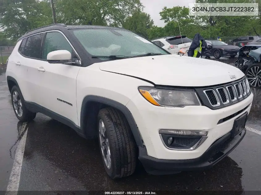 2018 Jeep Compass Limited 4X4 VIN: 3C4NJDCB3JT222382 Lot: 42230237