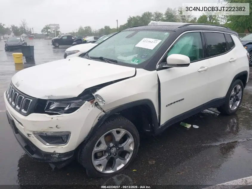 2018 Jeep Compass Limited 4X4 VIN: 3C4NJDCB3JT222382 Lot: 42230237