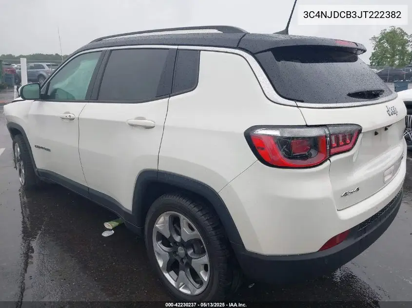 2018 Jeep Compass Limited 4X4 VIN: 3C4NJDCB3JT222382 Lot: 42230237