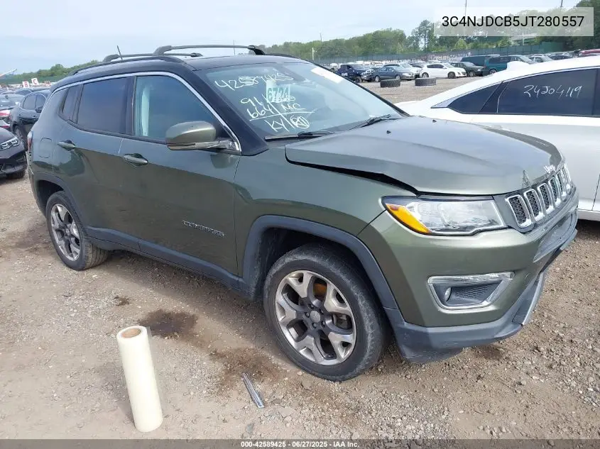 2018 Jeep Compass Limited 4X4 VIN: 3C4NJDCB5JT280557 Lot: 42589425