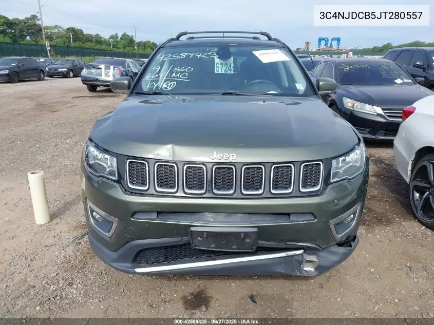 2018 Jeep Compass Limited 4X4 VIN: 3C4NJDCB5JT280557 Lot: 42589425