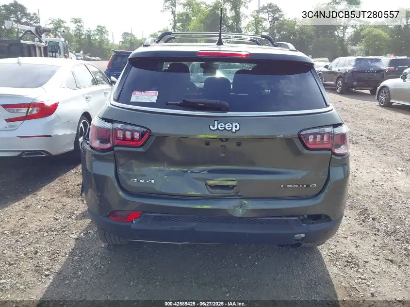 2018 Jeep Compass Limited 4X4 VIN: 3C4NJDCB5JT280557 Lot: 42589425